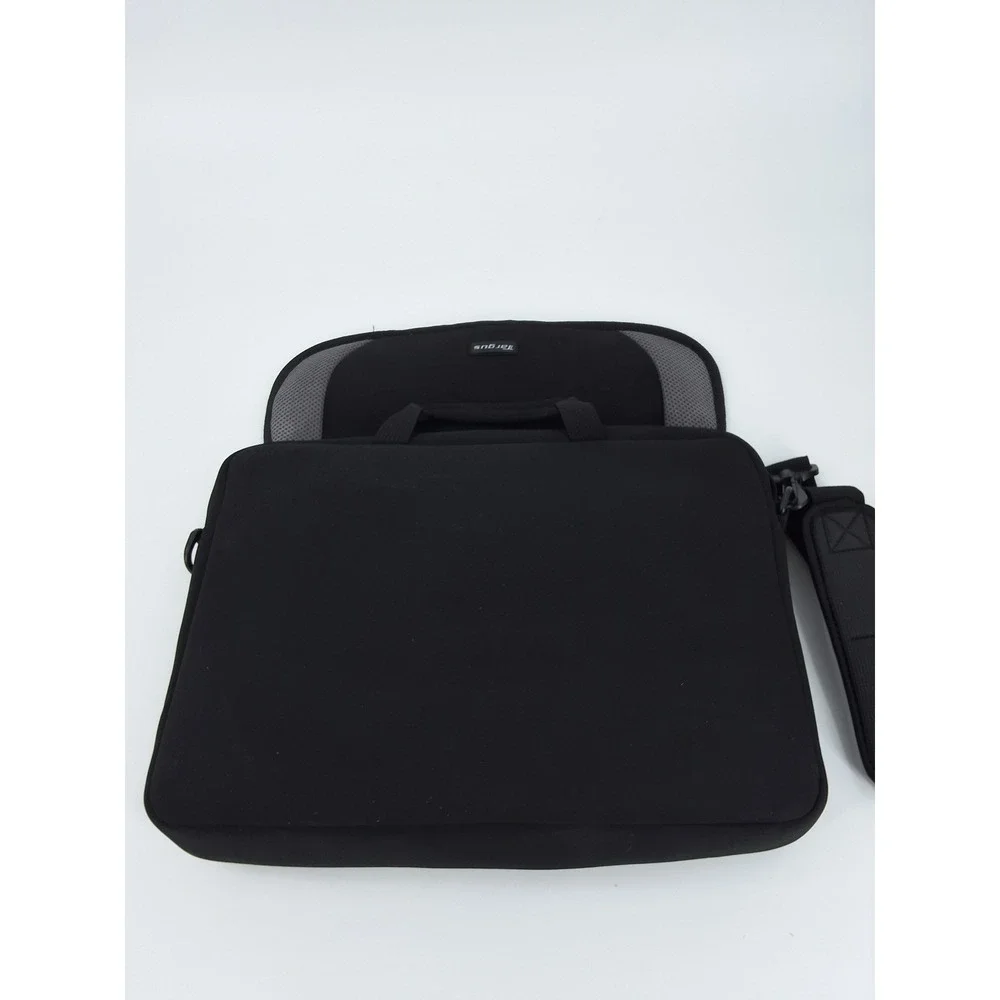Targus Black Neoprene Laptop Messenger Bag Shoulder Strap Grey Mesh Accents
